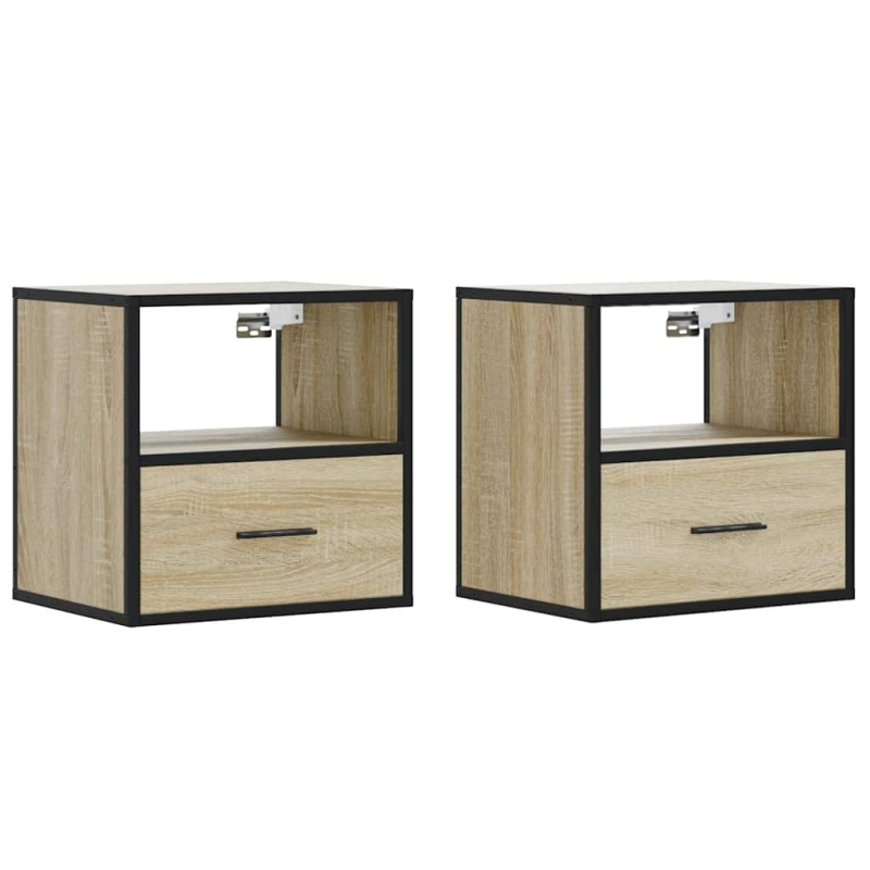 Wand-Nachttische 2 Stk. Sonoma-Eiche 40x31x39,5 cm