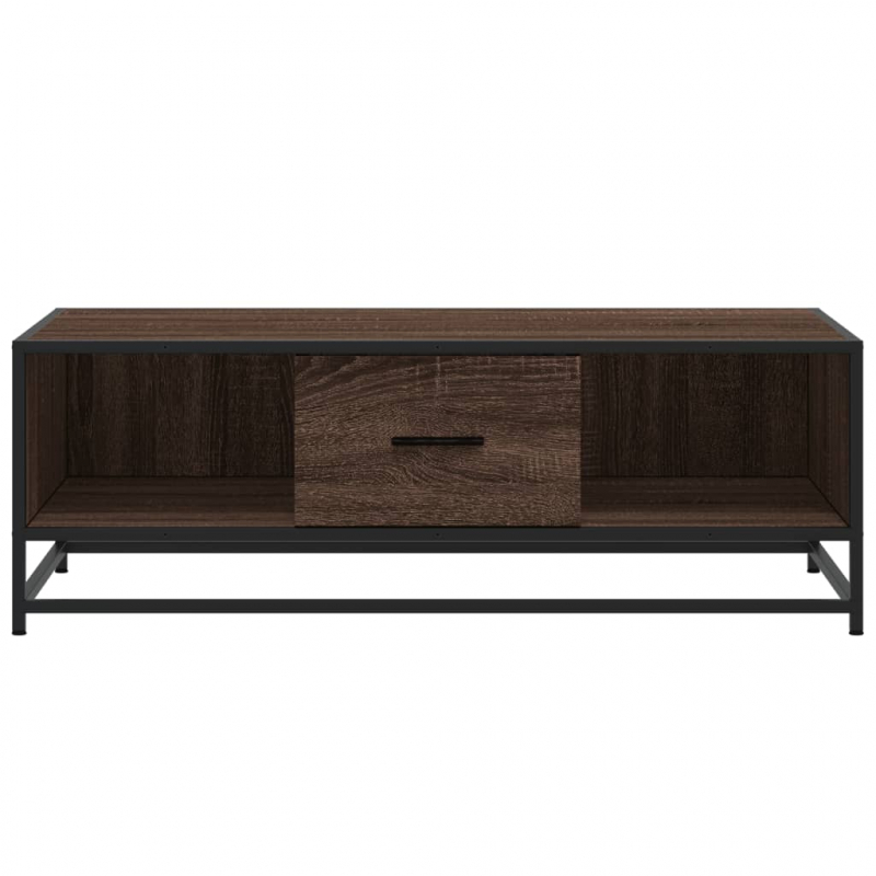 Couchtisch Braun Eichen-Optik 100x57x35 cm Holzwerkstoff Metall