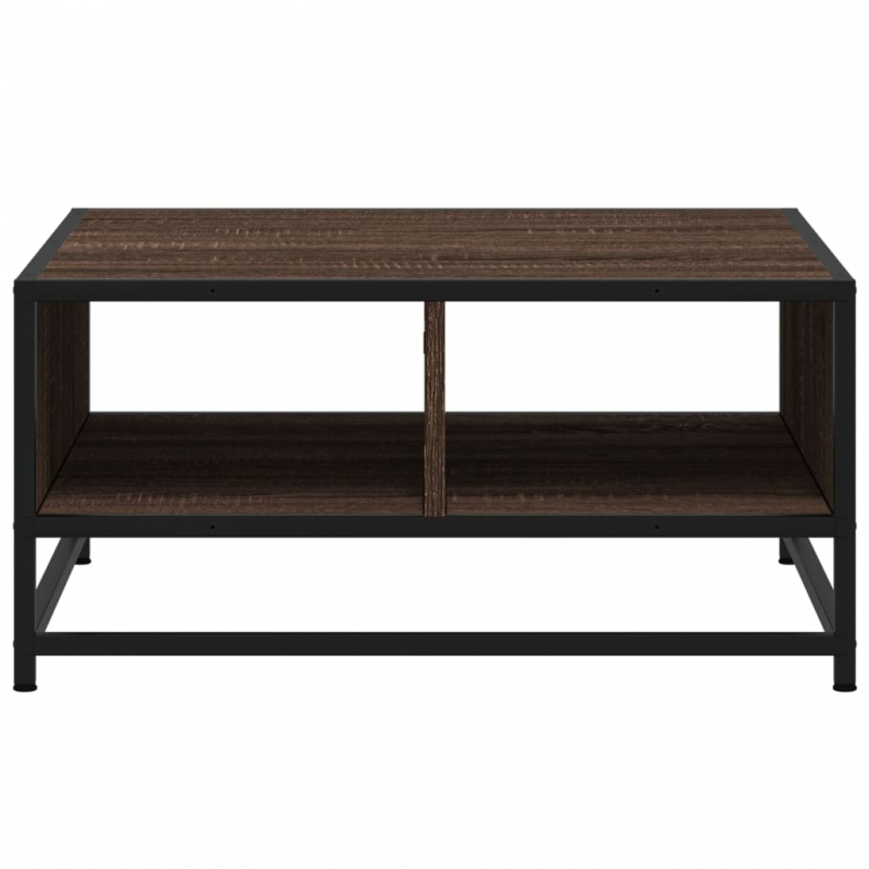 Couchtisch Braun Eiche 60,5x60,5x30 cm Holzwerkstoff und Metall