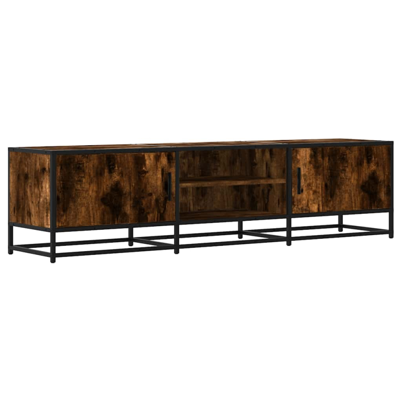 TV-Schrank Räuchereiche 160x35x41 cm Holzwerkstoff und Metall