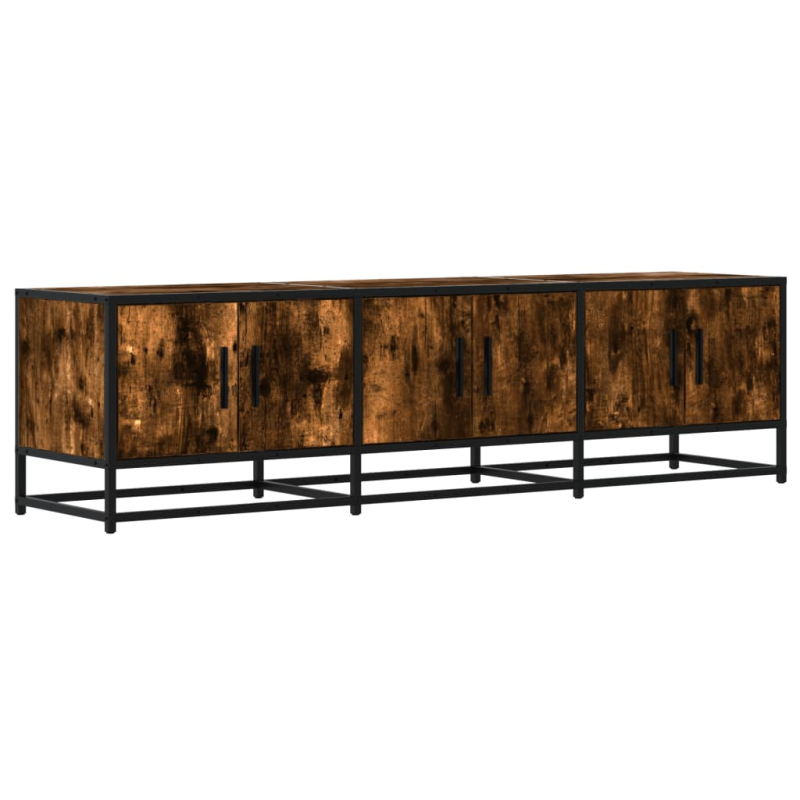 TV-Schrank Räuchereiche 150x35x41 cm Holzwerkstoff und Metall