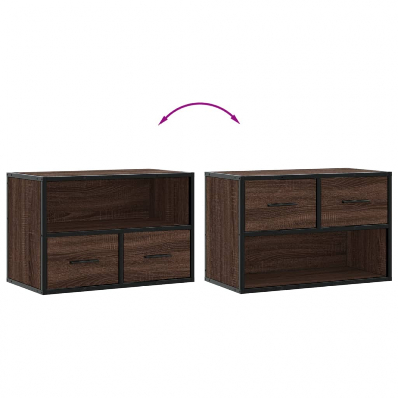 TV-Schrank Braun Eiche 60x31x39,5 cm Holzwerkstoff und Metall