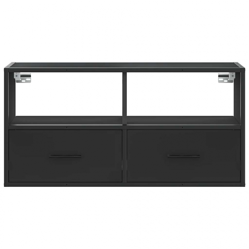 TV-Schrank Schwarz 80x31x39,5 cm Holzwerkstoff und Metall