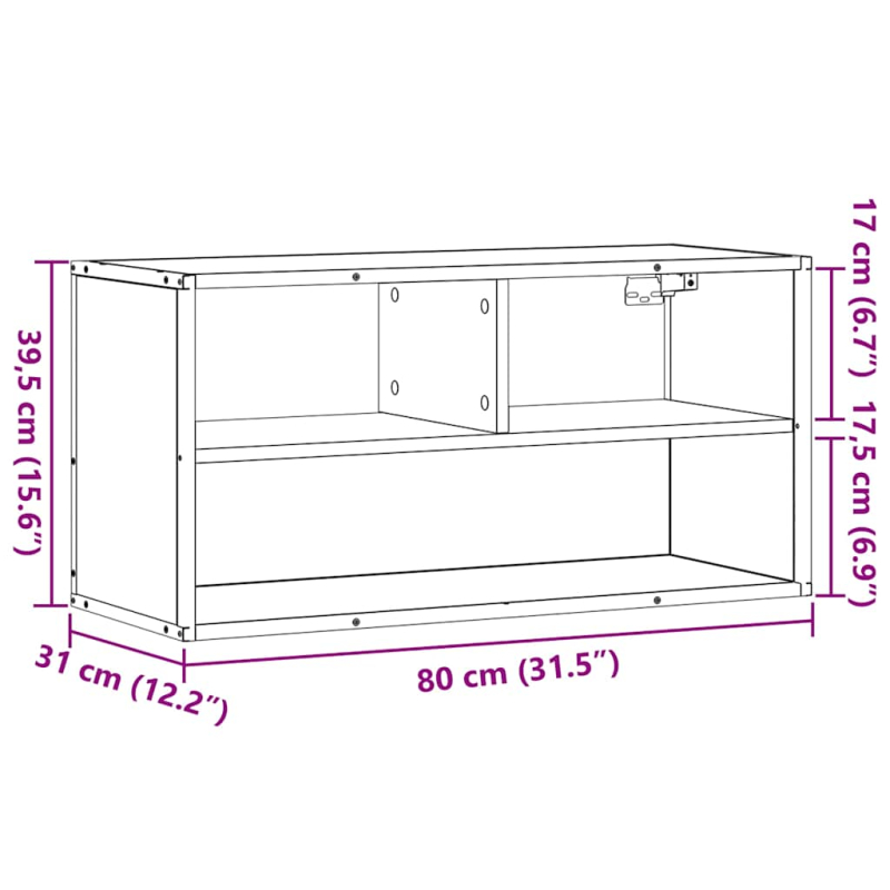 TV-Schrank Sonoma-Eiche 80x31x39,5 cm Holzwerkstoff und Metall