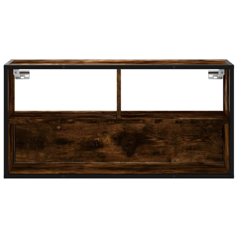 TV-Schrank Räuchereiche 80x31x39,5 cm Holzwerkstoff und Metall