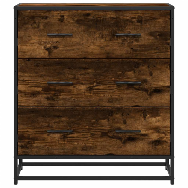 Sideboard Räuchereiche 68x35x76 cm Holzwerkstoff und Metall