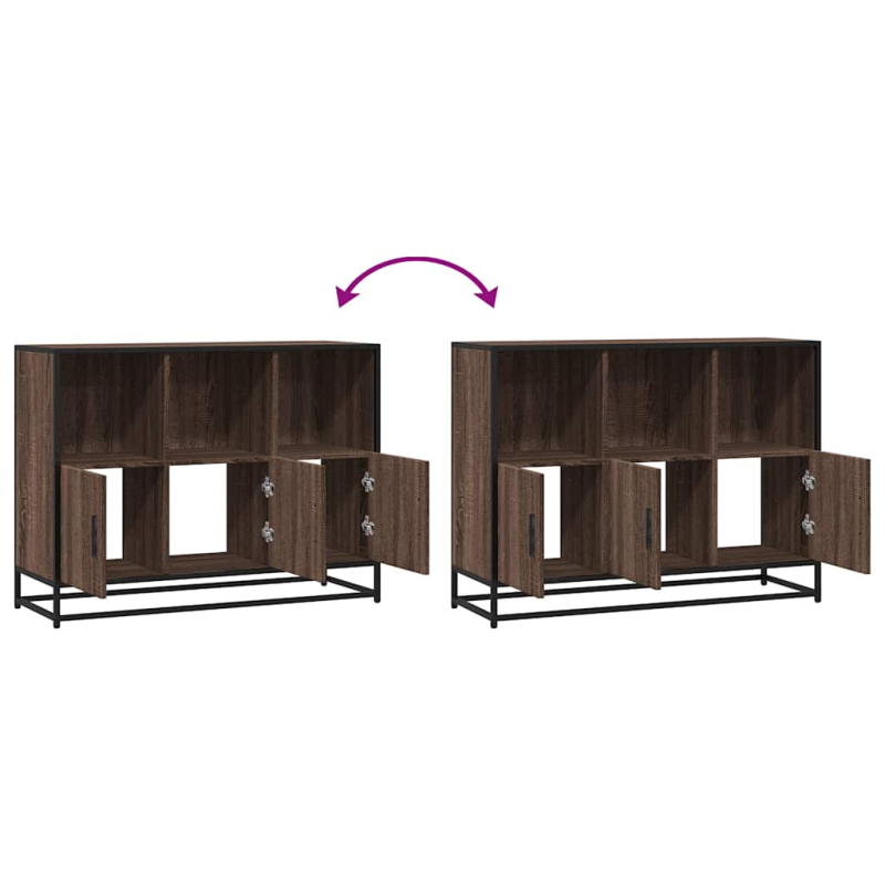 Sideboard Braun Eichen-Optik 100x35x76 cm Holzwerkstoff