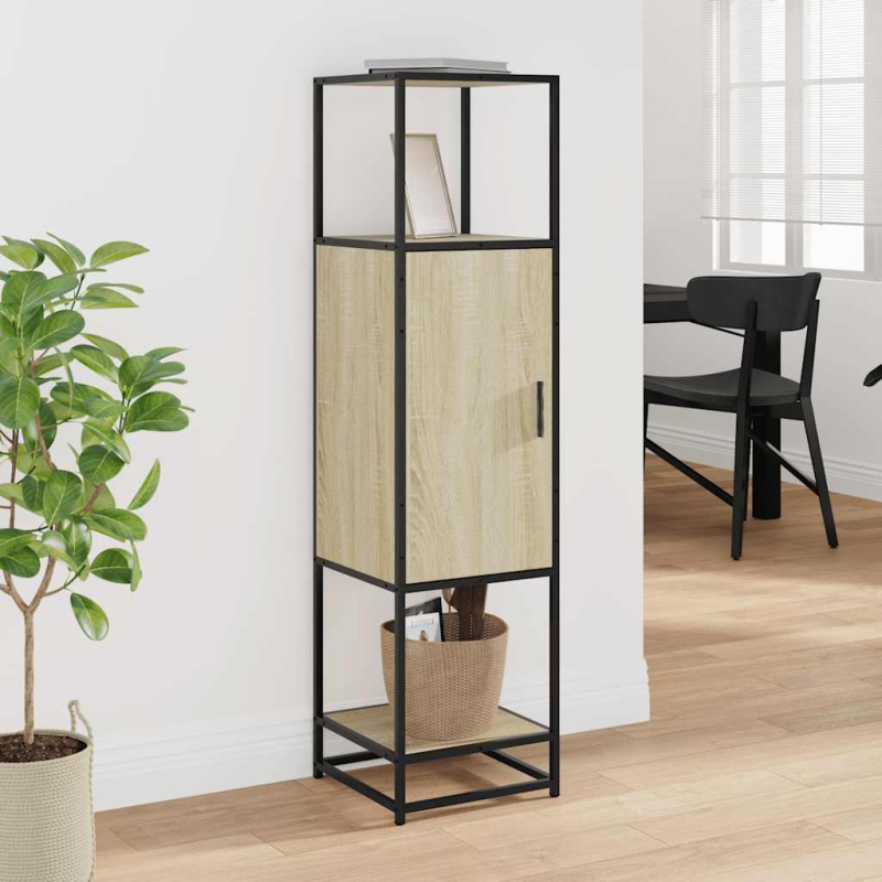 Highboard Sonoma-Eiche 35,5x35x139 cm Holzwerkstoff Metall