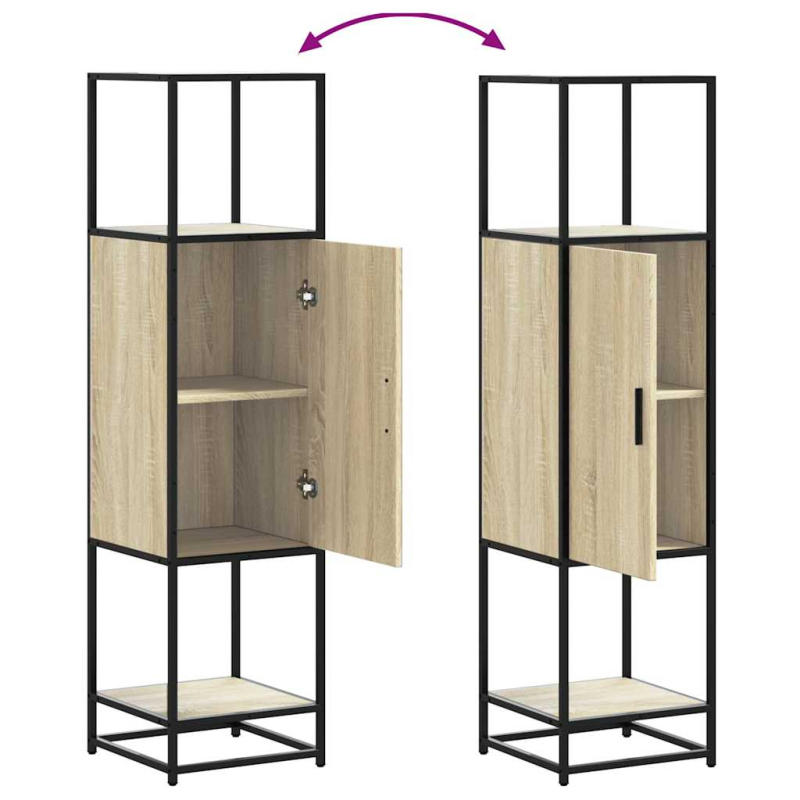 Highboard Sonoma-Eiche 35,5x35x139 cm Holzwerkstoff Metall