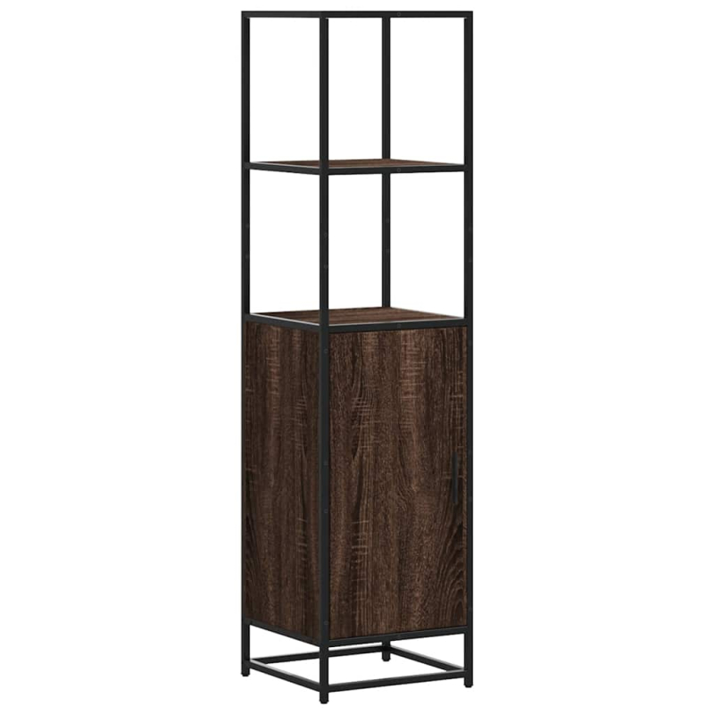 Highboard Braun Eichen-Optik 35,5x35x139cm Holzwerkstoff Metall