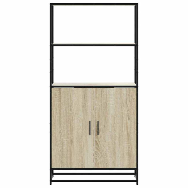 Highboard Sonoma-Eiche 68x35x139 cm Holzwerkstoff und Metall