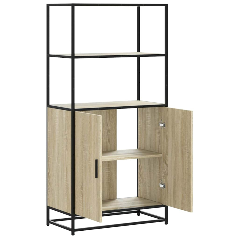 Highboard Sonoma-Eiche 68x35x139 cm Holzwerkstoff und Metall