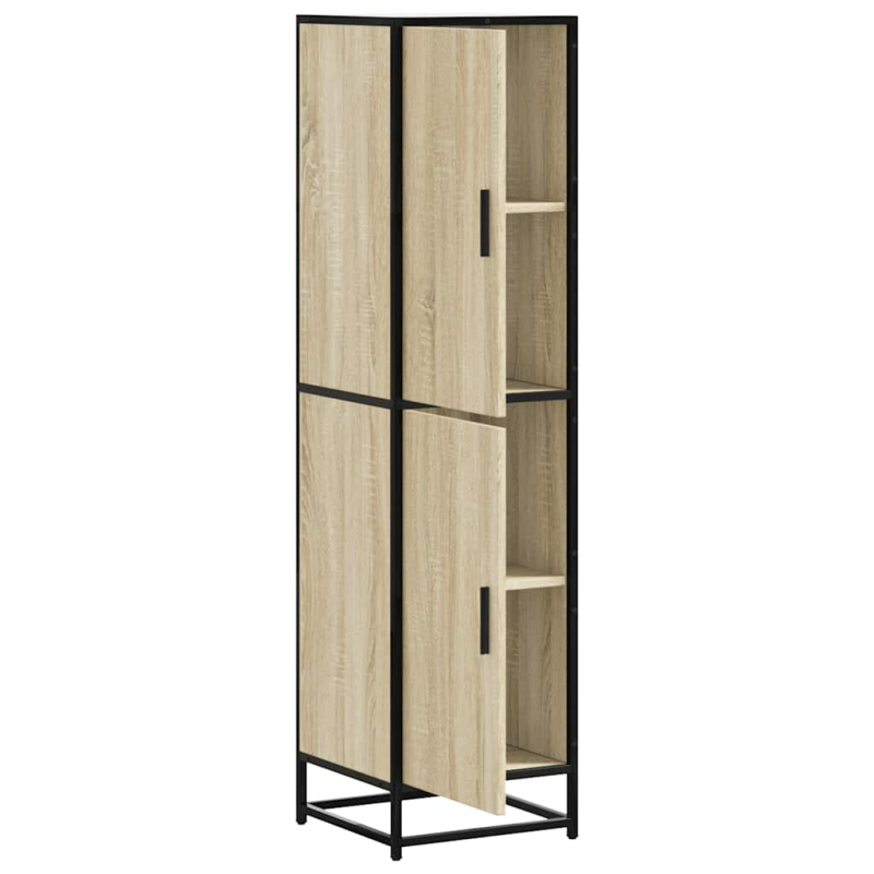 Highboard Sonoma-Eiche 35,5x35x139 cm Holzwerkstoff Metall