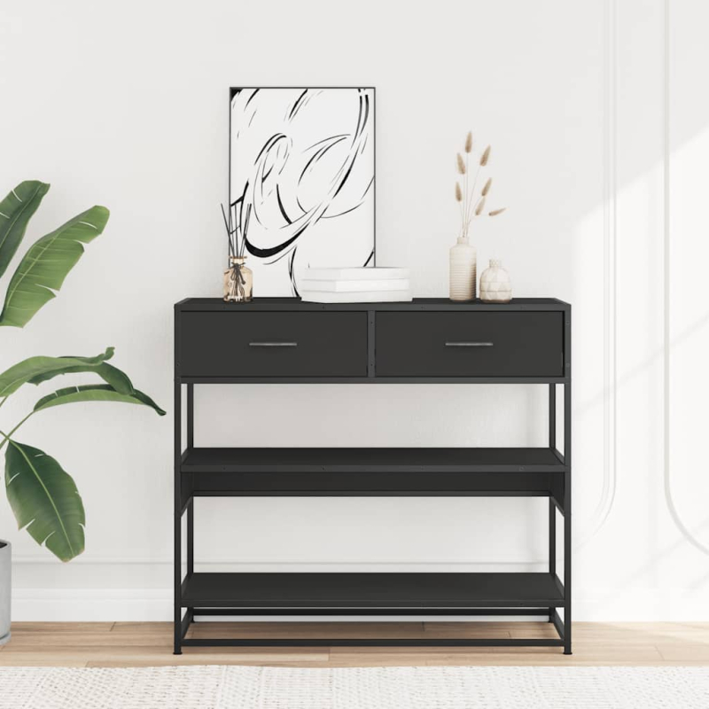 Konsolentisch Schwarz 90x35x80 cm Holzwerkstoff