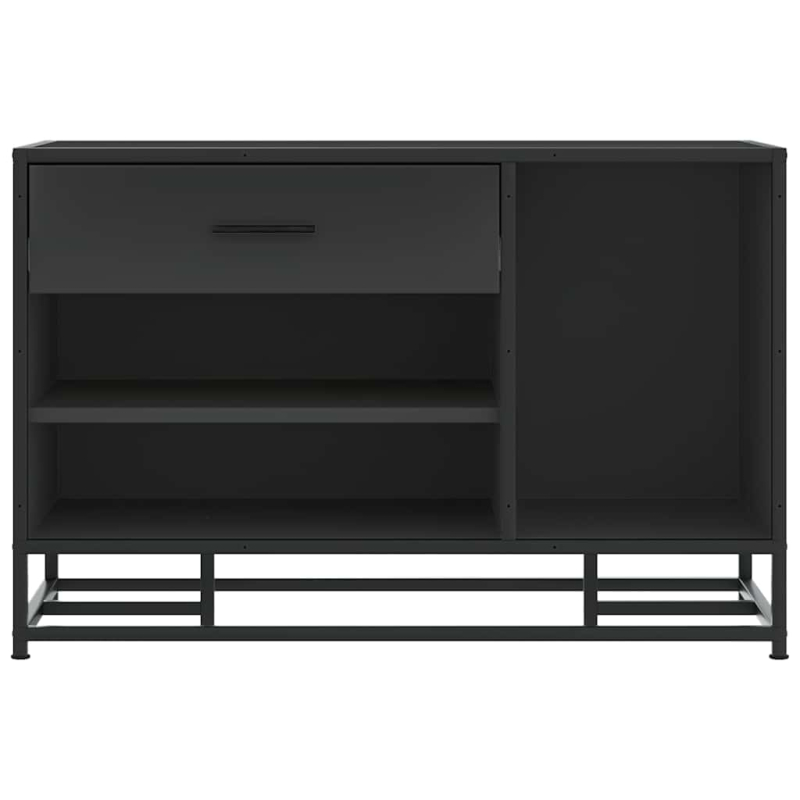 Schuhbank Schwarz 80x40x53,5 cm Holzwerkstoff und Metall