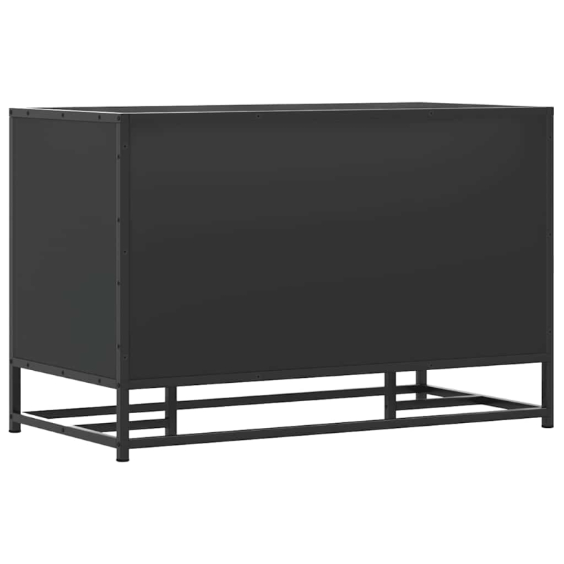 Schuhbank Schwarz 80x40x53,5 cm Holzwerkstoff und Metall