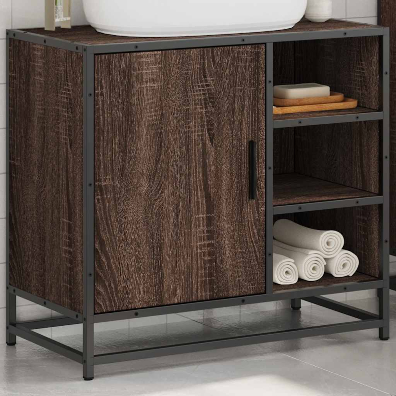 Waschbeckenunterschrank Braun Eichen-Optik 65x33x60 cm