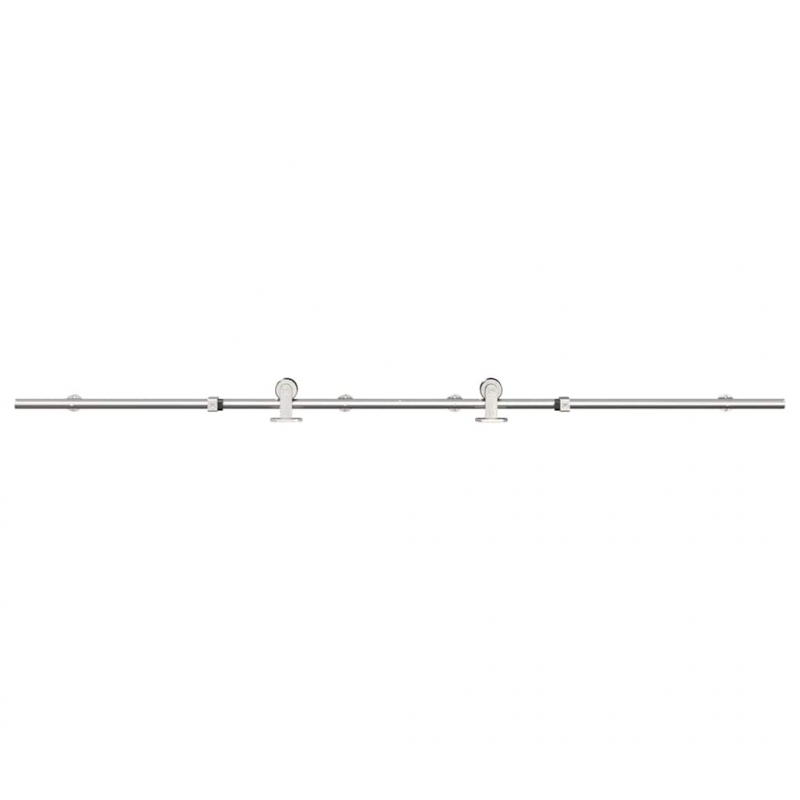 Schiebetür-Beschlagsatz 183 cm Edelstahl Silbern