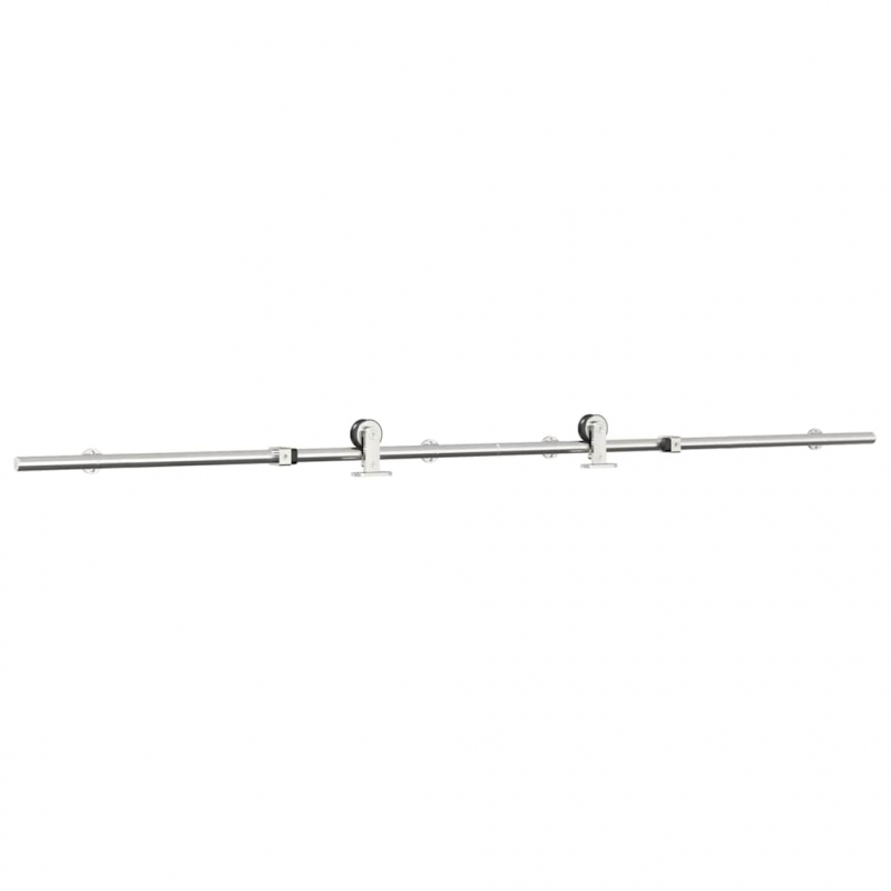 Schiebetür-Beschlagsatz 183 cm Edelstahl Silbern