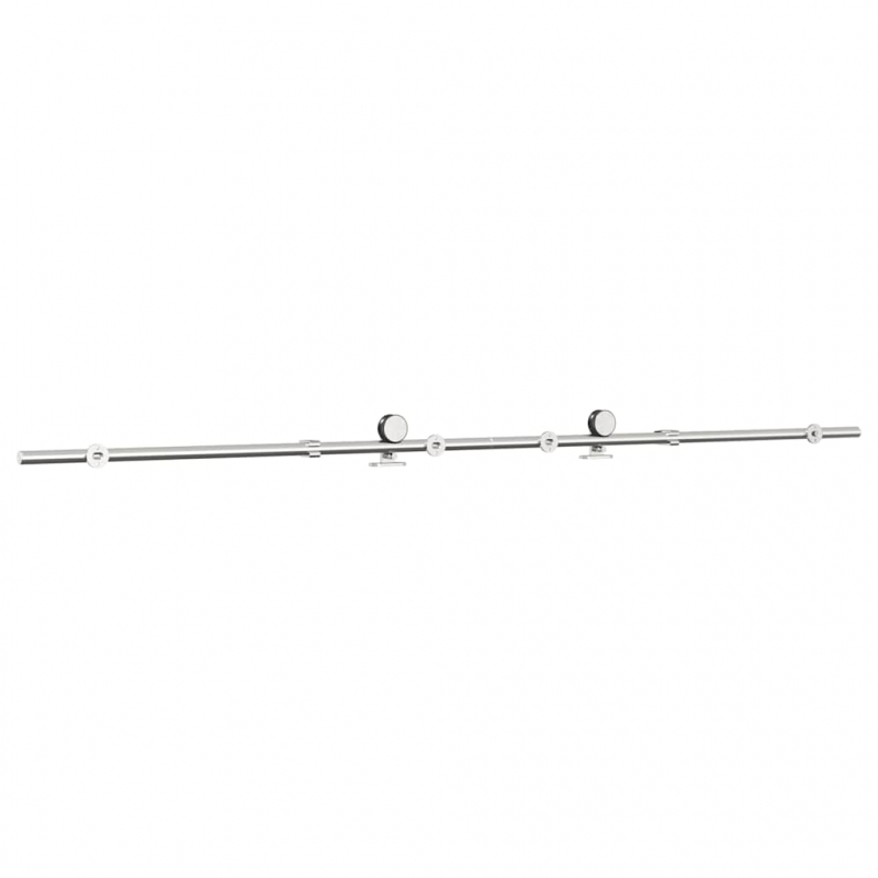Schiebetür-Beschlagsatz 183 cm Edelstahl Silbern