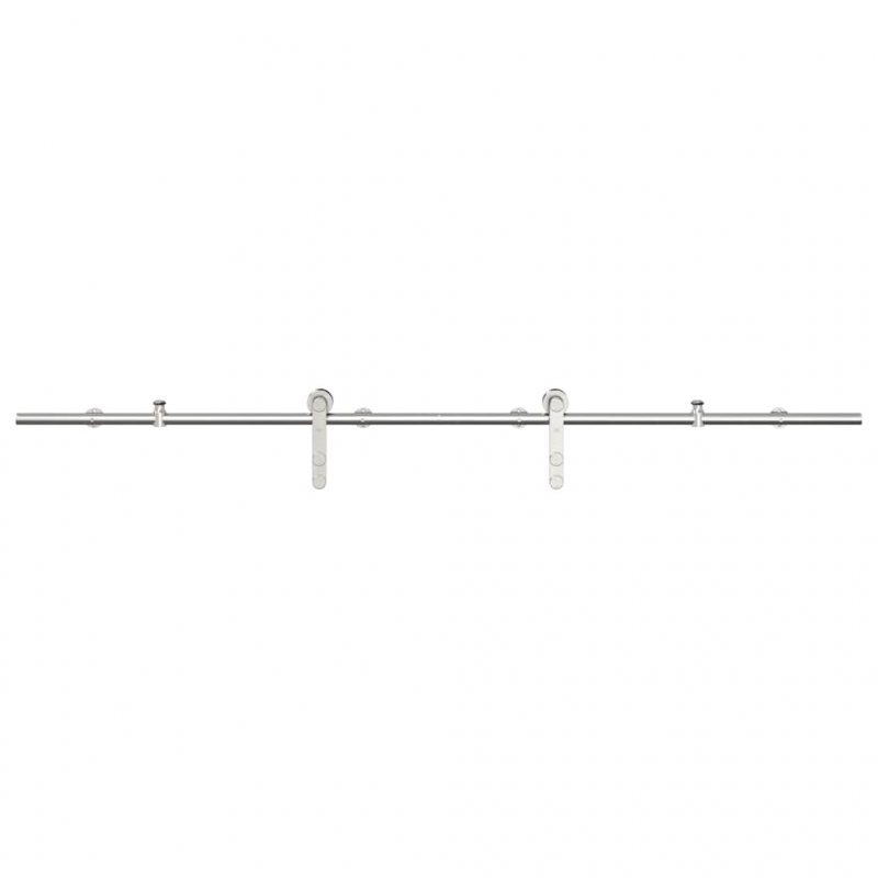 Schiebetür-Beschlagsatz 183 cm Edelstahl Silbern