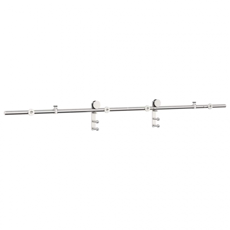Schiebetür-Beschlagsatz 183 cm Edelstahl Silbern