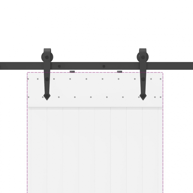 Schiebetürbeschlag-Set 152,5 cm Stahl Schwarz