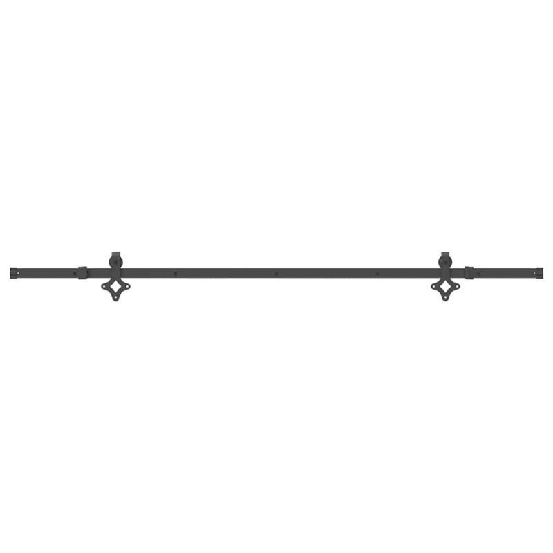 Schiebetürbeschlag-Set 213,5 cm Stahl Schwarz