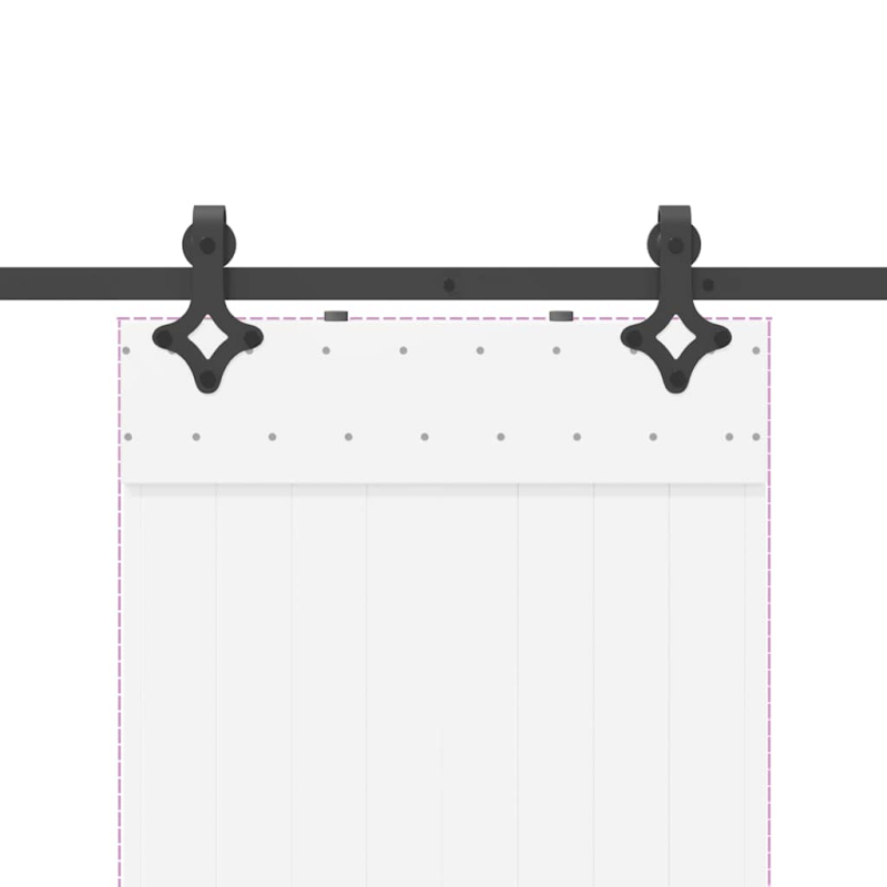Schiebetürbeschlag-Set 213,5 cm Stahl Schwarz