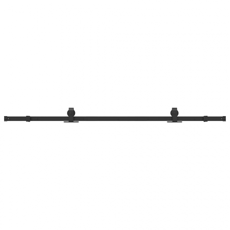 Schiebetürbeschlag-Set 200 cm Stahl Schwarz