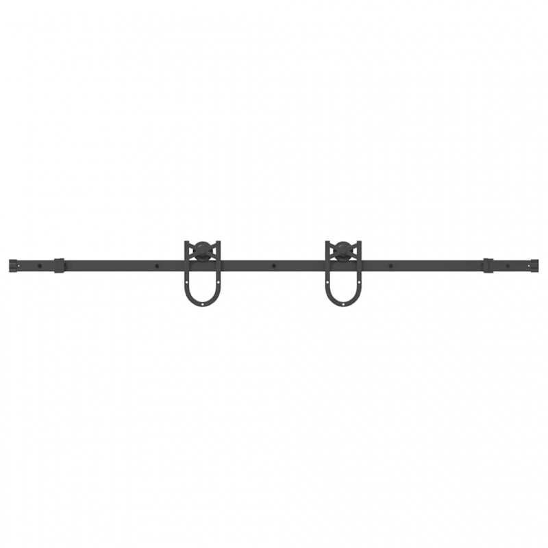 Schiebetürbeschlag-Set 183 cm Stahl Schwarz