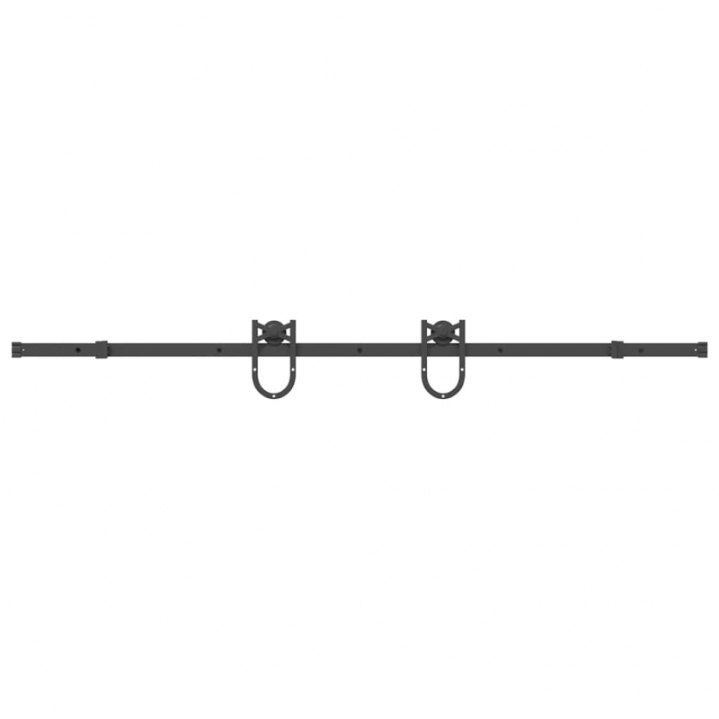 Schiebetürbeschlag-Set 200 cm Stahl Schwarz