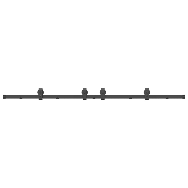 Schiebetürbeschlag-Set 200 cm Stahl Schwarz