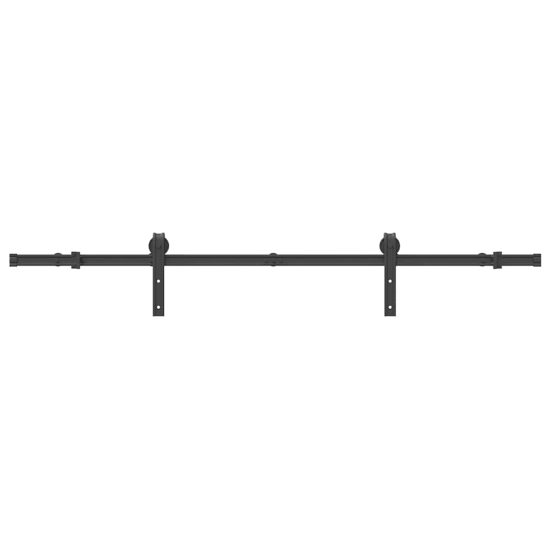 Schiebetürbeschlag-Set 183 cm Stahl Schwarz