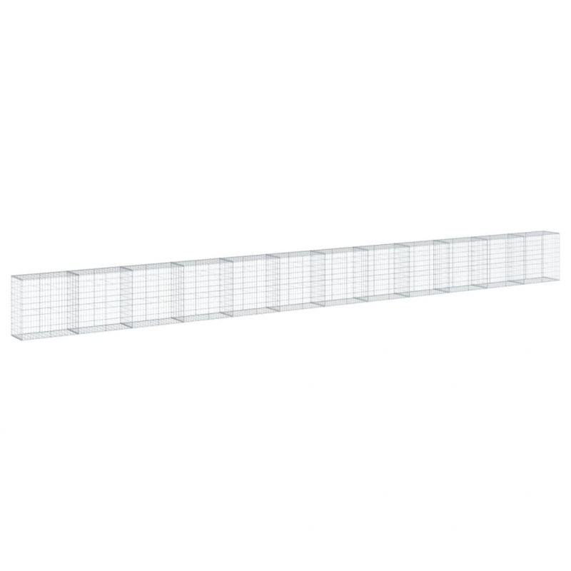 Gabione mit Deckel 1200x50x100 cm Verzinktes Eisen