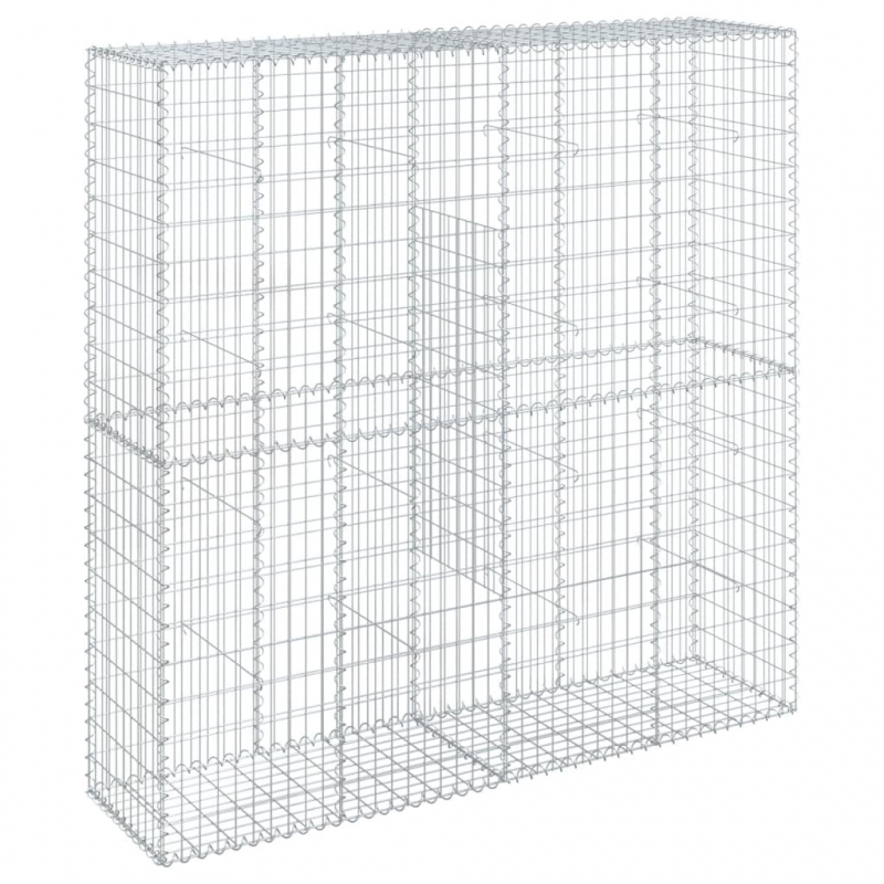 Gabione mit Deckel 200x50x200 cm Verzinktes Eisen