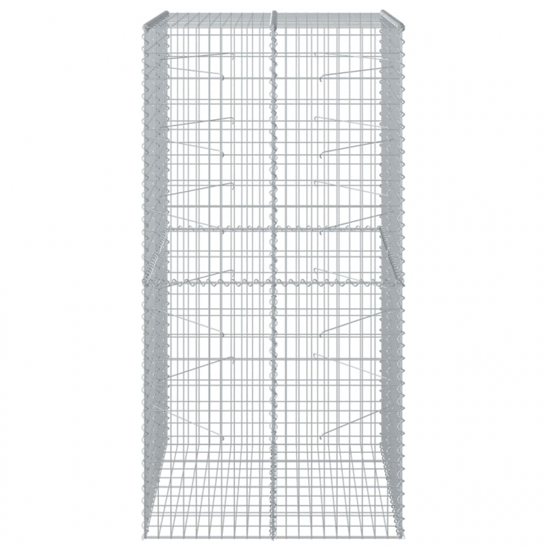 Gabione mit Deckel 100x100x200 cm Verzinktes Eisen