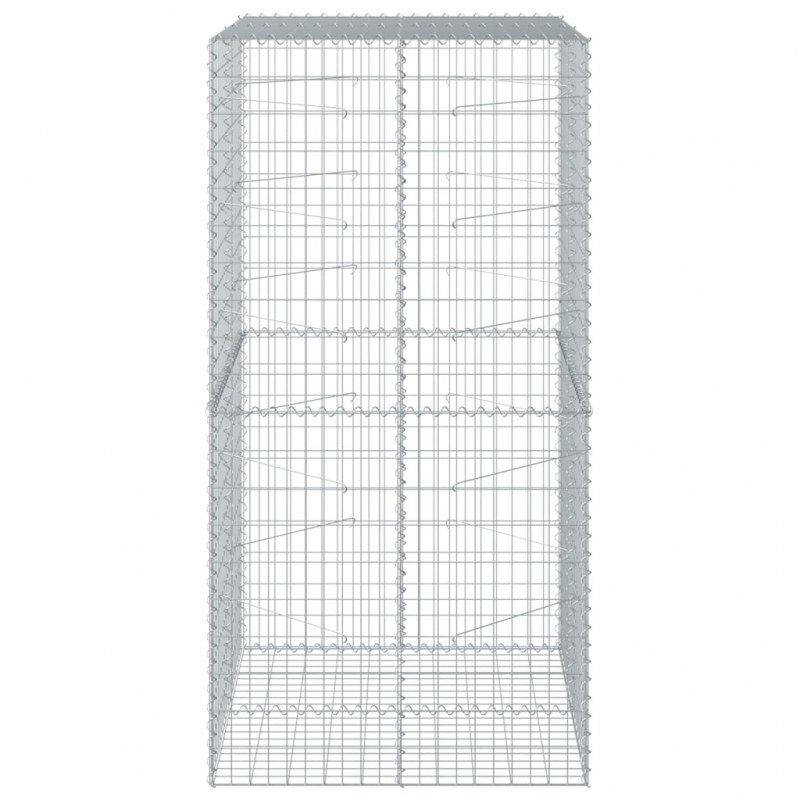 Gabione mit Deckel 100x100x200 cm Verzinktes Eisen