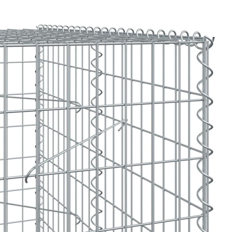 Gabione mit Deckel 1050x100x200 cm Verzinktes Eisen