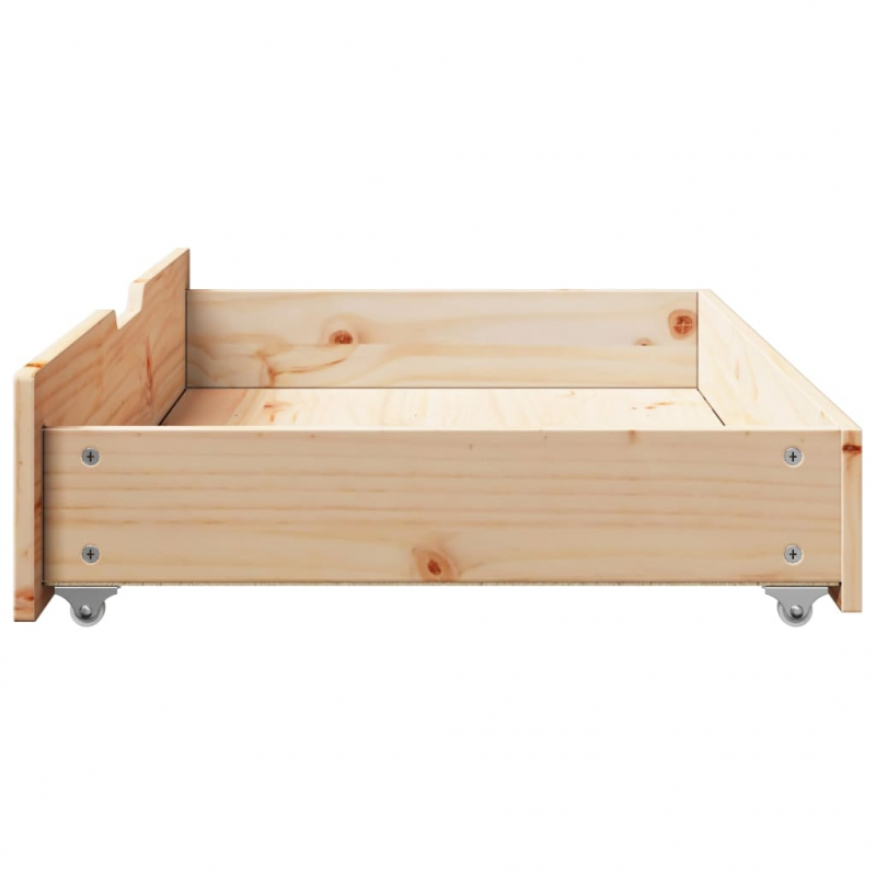 Bettschubladen mit Rollen 2 Stk. 95x55x17 cm Massivholz Kiefer