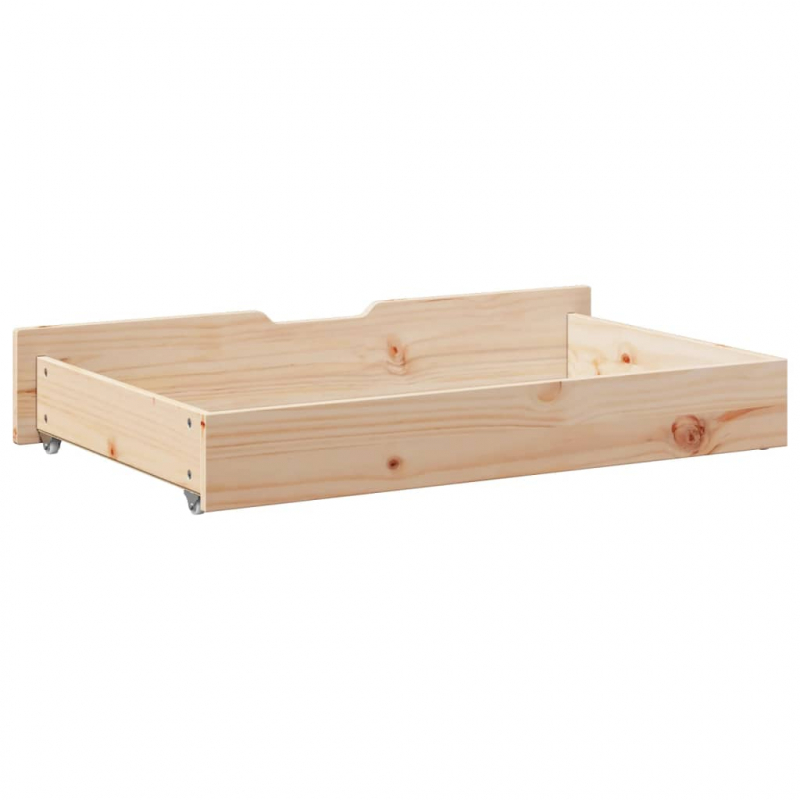 Bettschubladen mit Rollen 2 Stk. 95x55x17 cm Massivholz Kiefer