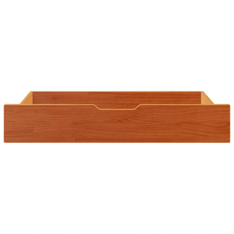 Bettschubladen 2 Stk. Wachsbraun 90x55x17 cm Massivholz Kiefer