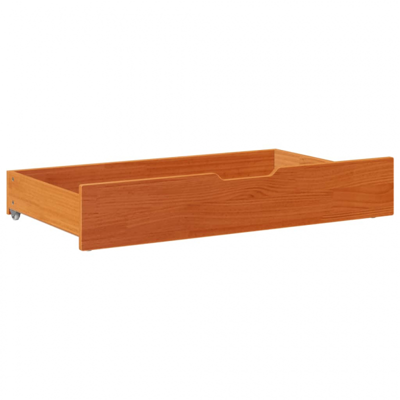 Bettschubladen 2 Stk. Wachsbraun 90x55x17 cm Massivholz Kiefer