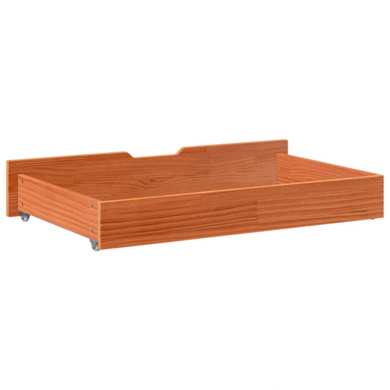 Bettschubladen 2 Stk. Wachsbraun 90x55x17 cm Massivholz Kiefer