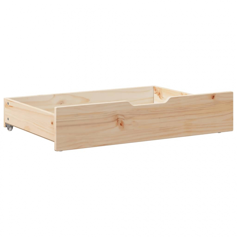 Bettschubladen mit Rollen 2 Stk. 85x55x17 cm Massivholz Kiefer