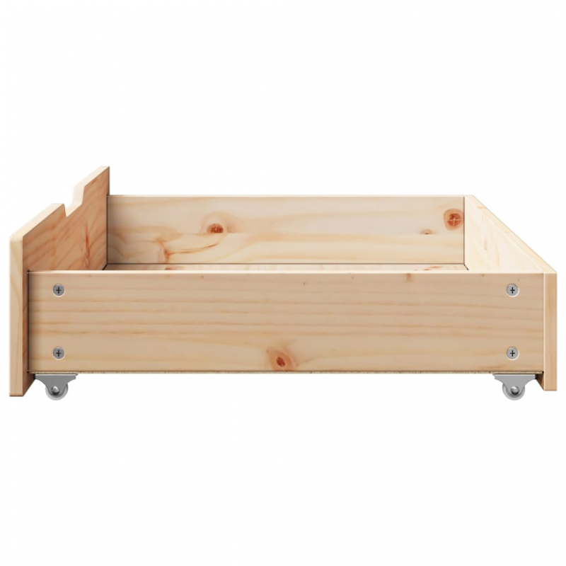 Bettschubladen mit Rollen 2 Stk. 85x55x17 cm Massivholz Kiefer