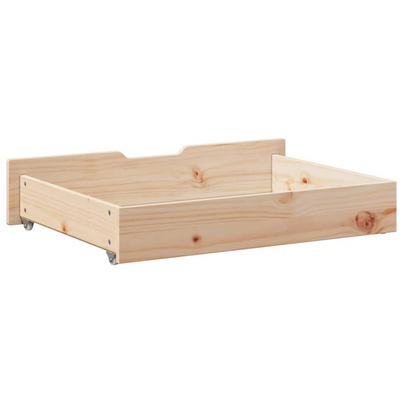 Bettschubladen mit Rollen 2 Stk. 85x55x17 cm Massivholz Kiefer