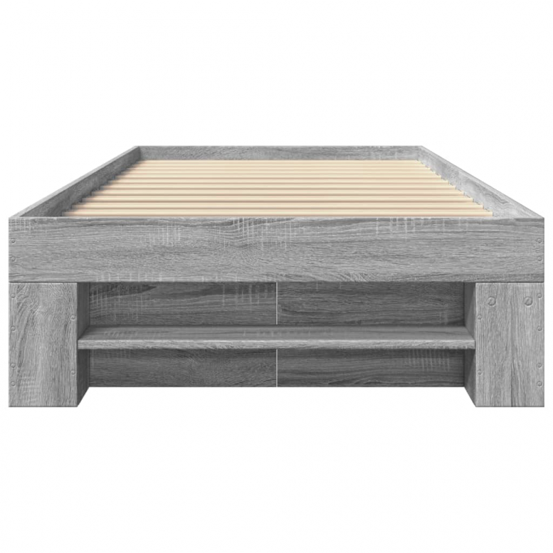 Bettgestell Grau Sonoma 100x200 cm Holzwerkstoff