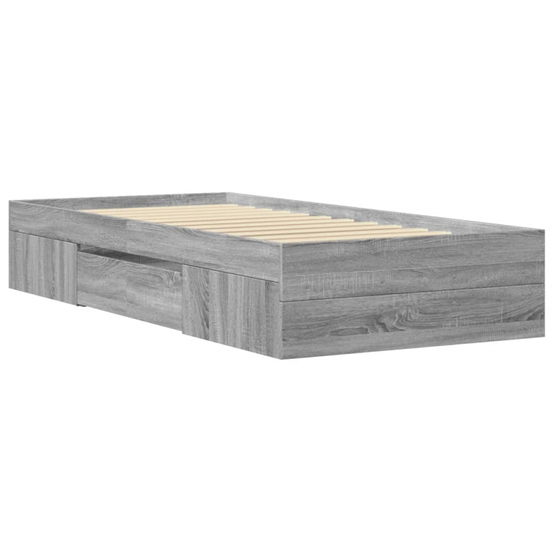 Bettgestell Grau Sonoma 100x200 cm Holzwerkstoff