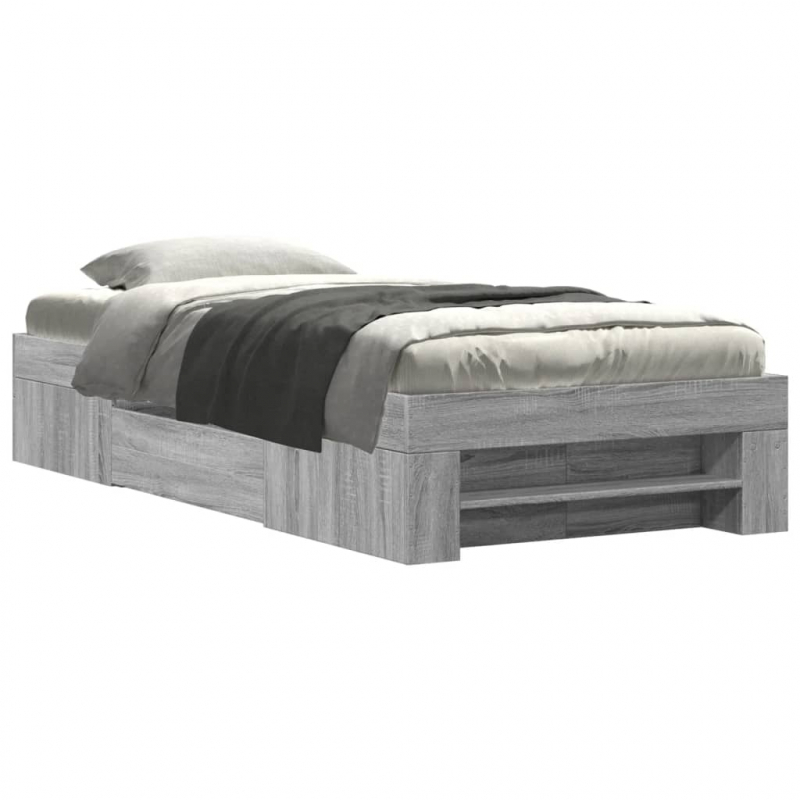 Bettgestell Grau Sonoma 90x190 cm Holzwerkstoff